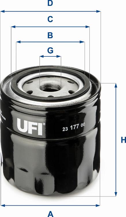 UFI 23.177.00 - Öljynsuodatin inparts.fi
