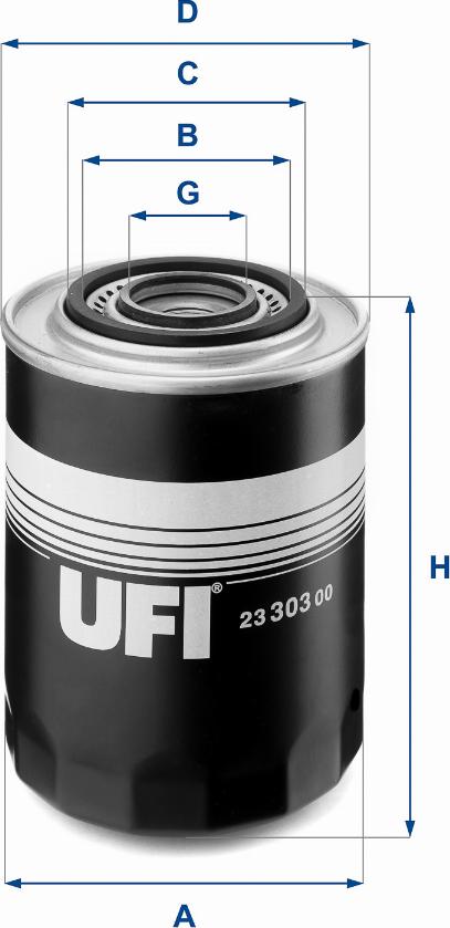 UFI 23.303.00 - Öljynsuodatin inparts.fi