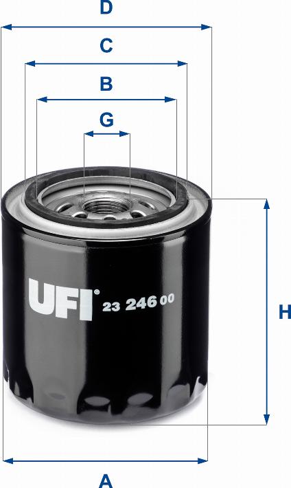 UFI 23.246.00 - Öljynsuodatin inparts.fi