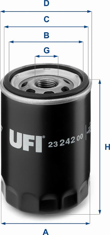 UFI 23.242.00 - Öljynsuodatin inparts.fi