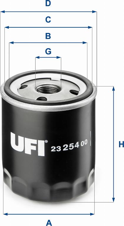 UFI 23.254.00 - Öljynsuodatin inparts.fi