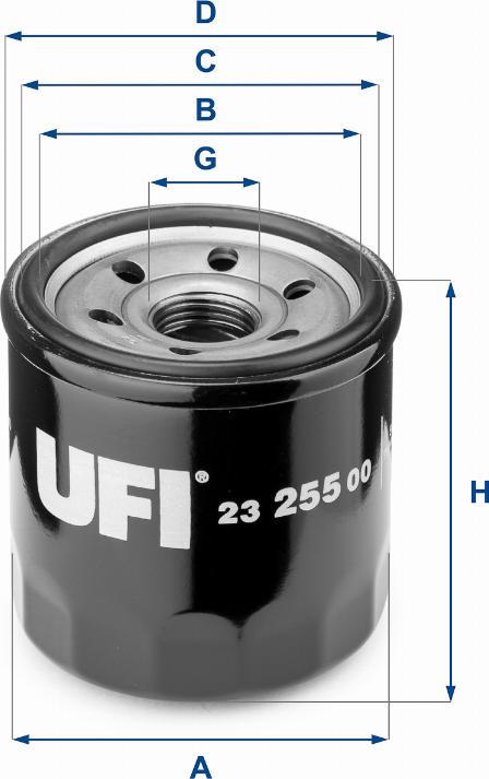 UFI 23.255.00 - Öljynsuodatin inparts.fi