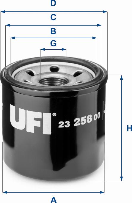 UFI 23.258.00 - Öljynsuodatin inparts.fi