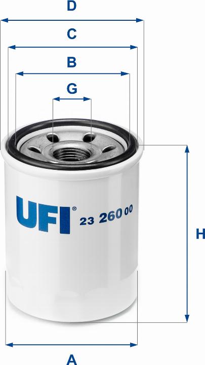 UFI 23.260.00 - Öljynsuodatin inparts.fi