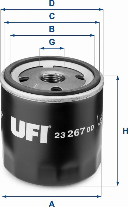 UFI 23.267.00 - Öljynsuodatin inparts.fi