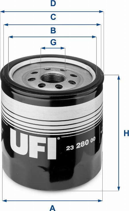 UFI 23.280.00 - Öljynsuodatin inparts.fi