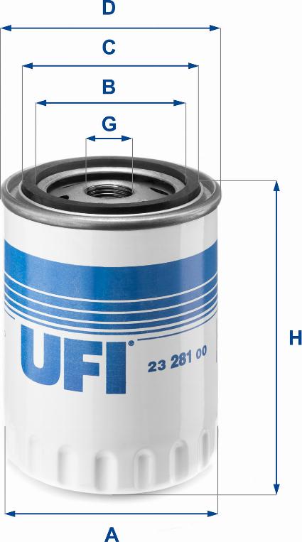 UFI 23.281.00 - Öljynsuodatin inparts.fi