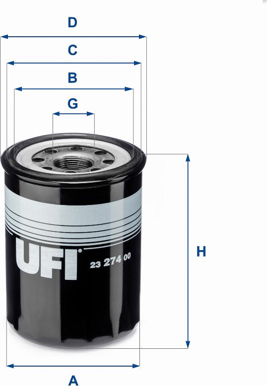 UFI 23.274.00 - Öljynsuodatin inparts.fi