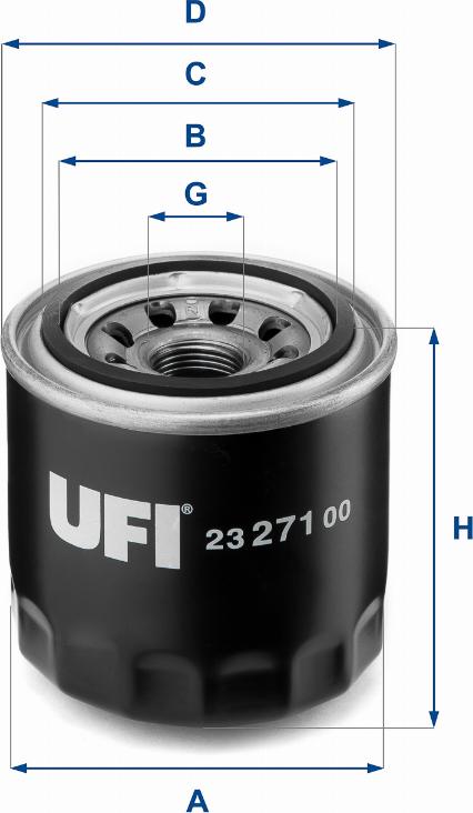 UFI 23.271.00 - Öljynsuodatin inparts.fi