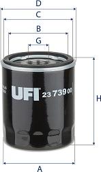 UFI 23.739.00 - Öljynsuodatin inparts.fi