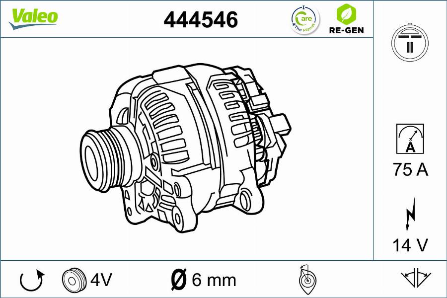 Valeo 444546 - Laturi inparts.fi