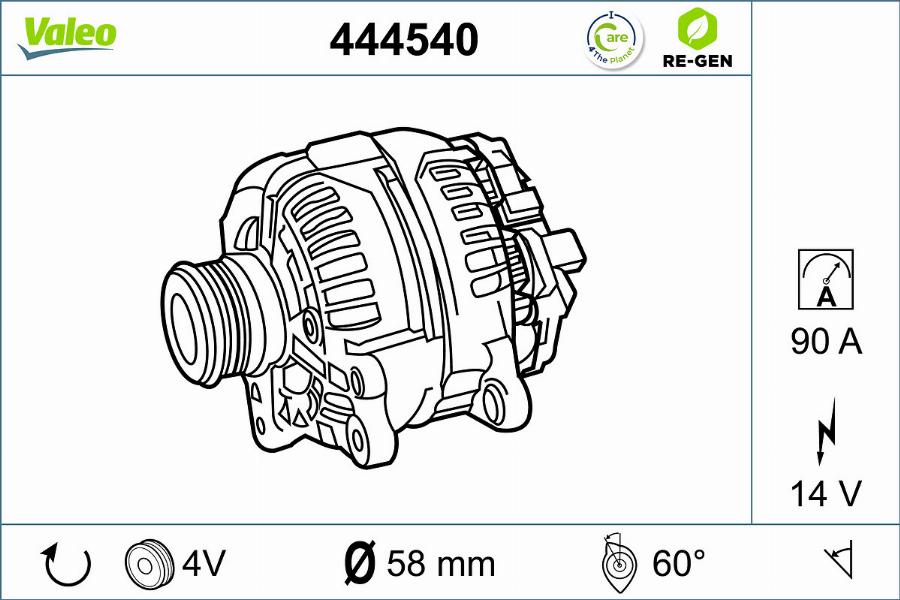 Valeo 444540 - Laturi inparts.fi