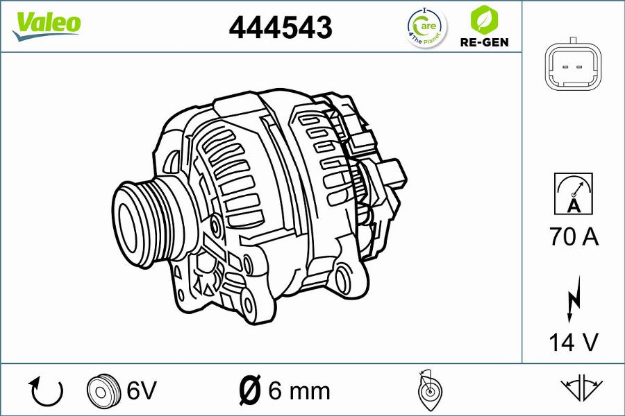 Valeo 444543 - Laturi inparts.fi