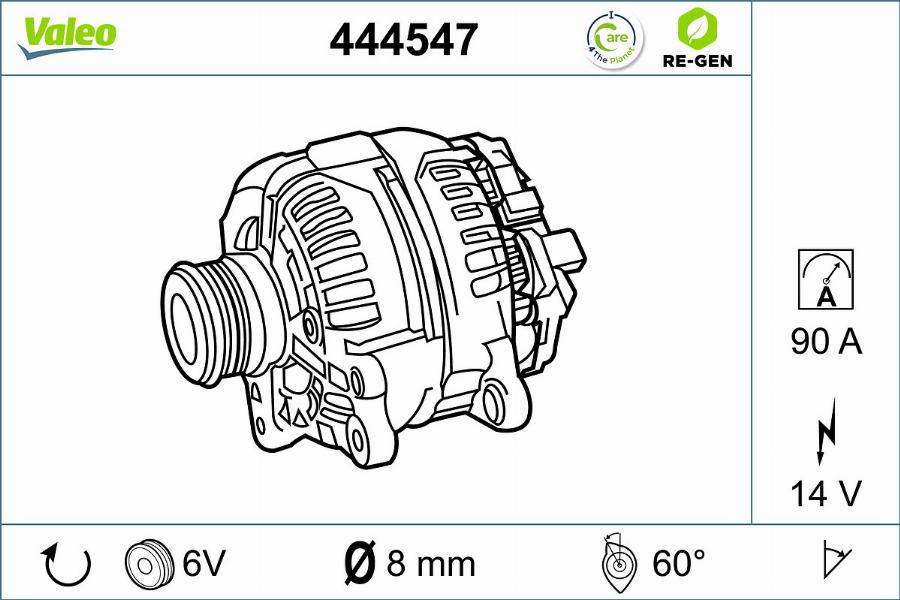 Valeo 444547 - Laturi inparts.fi