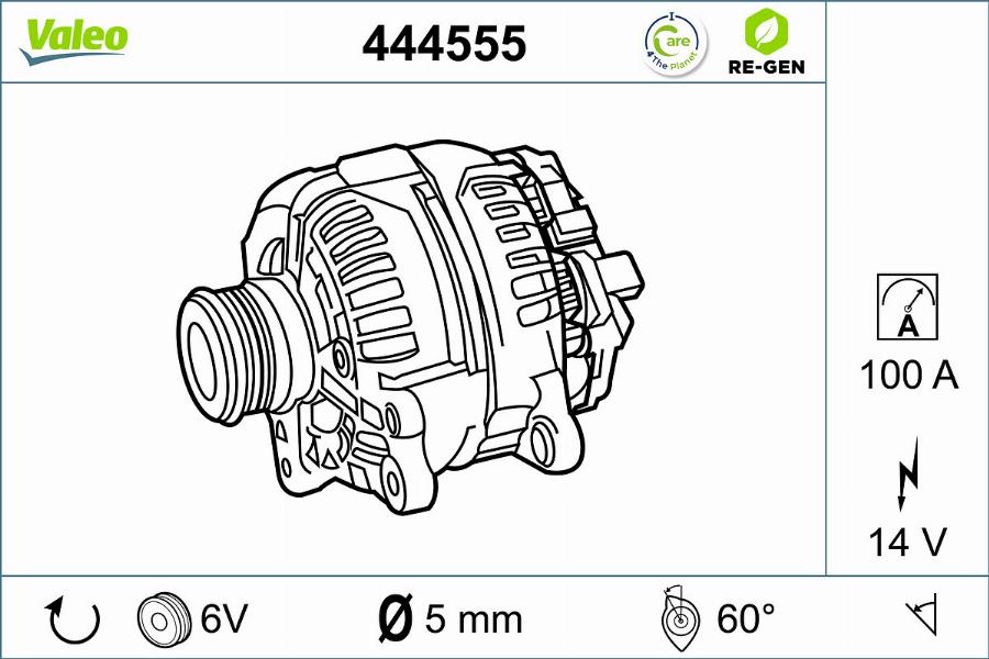 Valeo 444555 - Laturi inparts.fi