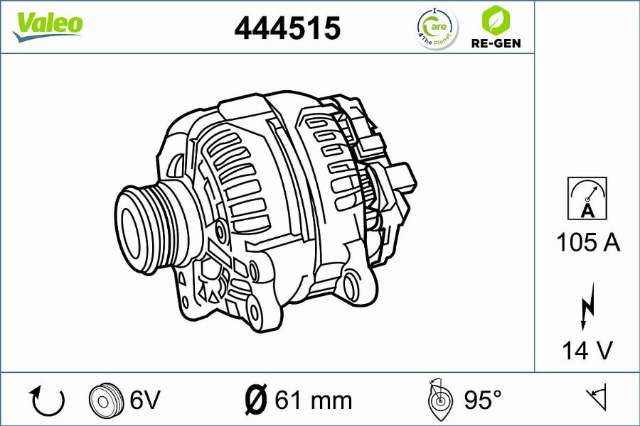 Valeo 444515 - Laturi inparts.fi