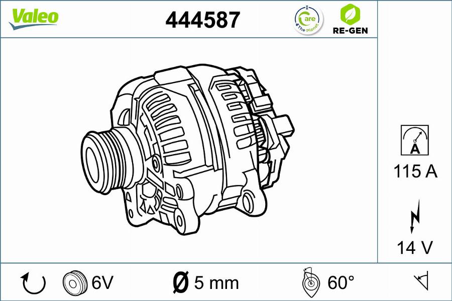 Valeo 444587 - Laturi inparts.fi