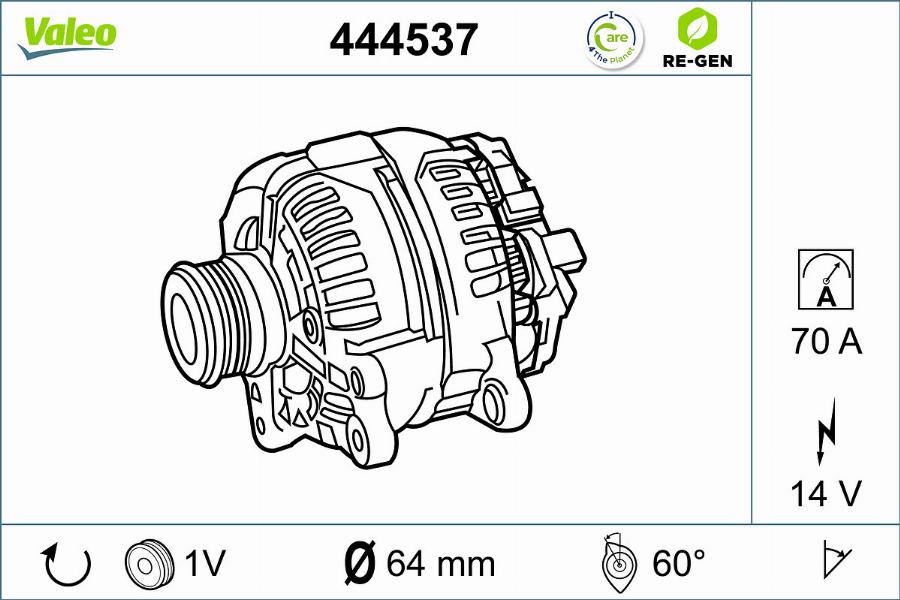 Valeo 444537 - Laturi inparts.fi