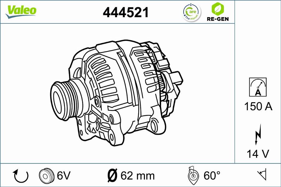 Valeo 444521 - Laturi inparts.fi