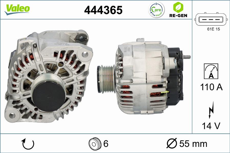 Valeo 444365 - Laturi inparts.fi