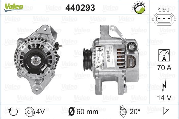 Valeo 440293 - Laturi inparts.fi