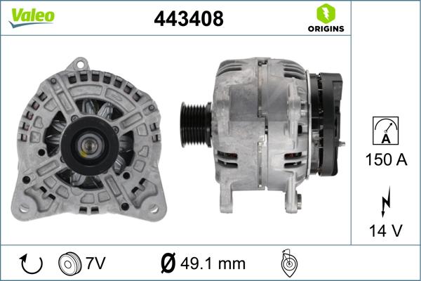 Valeo 443408 - Laturi inparts.fi