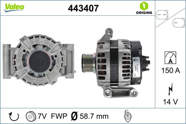 Valeo 443407 - Laturi inparts.fi