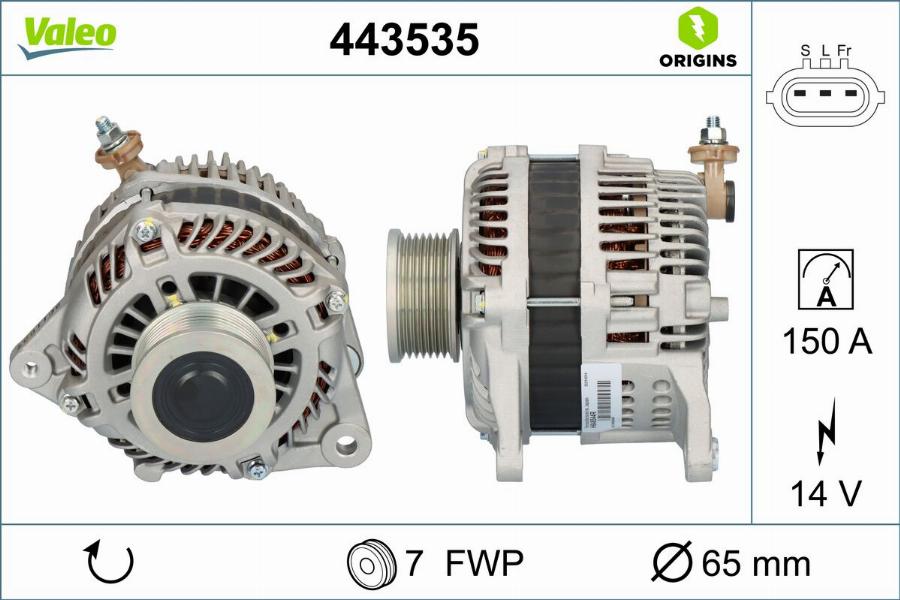 Valeo 443535 - Laturi inparts.fi