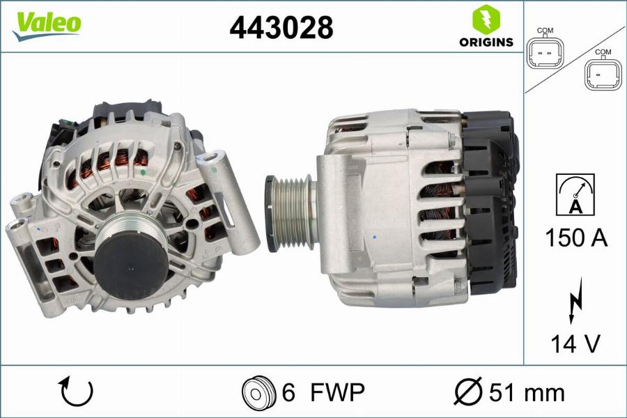 Valeo 443028 - Laturi inparts.fi