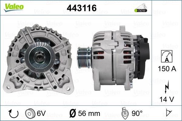 Valeo 443116 - Laturi inparts.fi