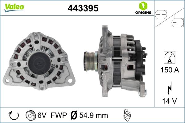 Valeo 443395 - Laturi inparts.fi