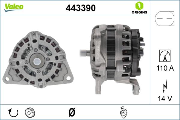 Valeo 443390 - Laturi inparts.fi