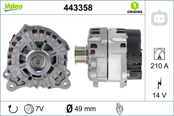 Valeo 443358 - Laturi inparts.fi