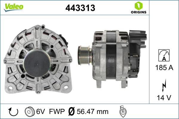 Valeo 443313 - Laturi inparts.fi