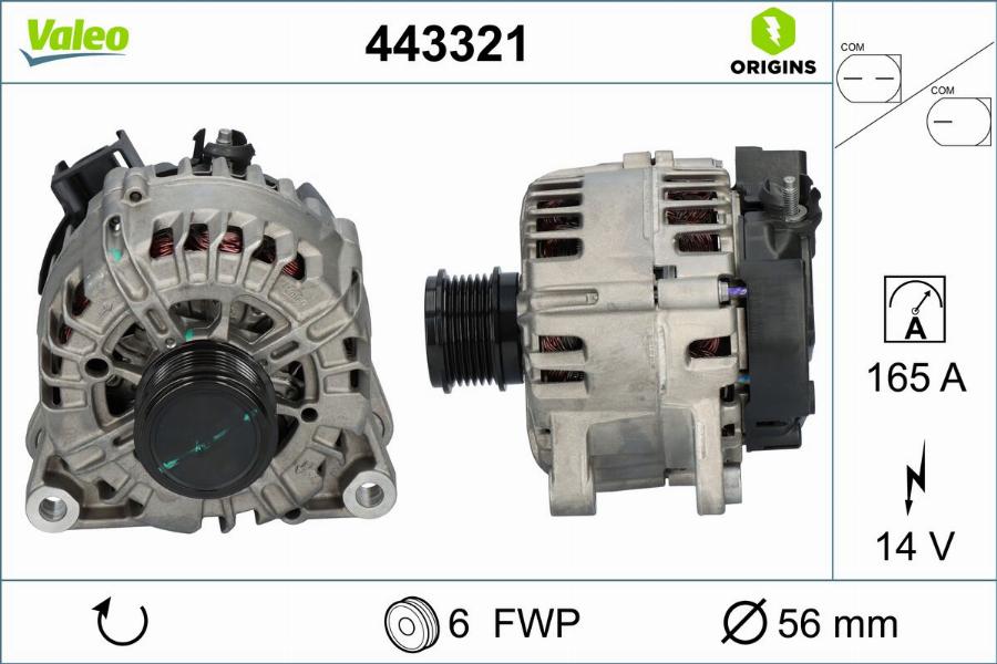 Valeo 443321 - Laturi inparts.fi