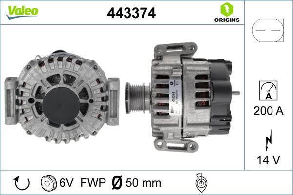 Valeo 443374 - Laturi inparts.fi