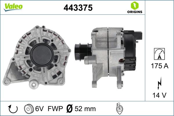 Valeo 443375 - Laturi inparts.fi