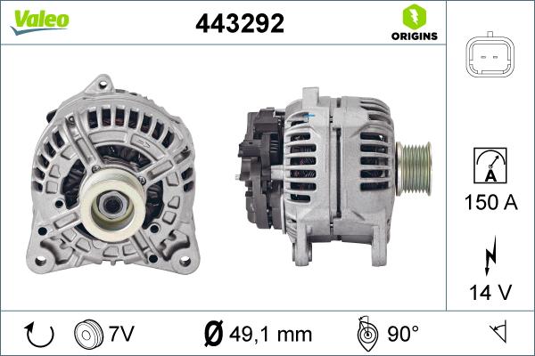 Valeo 443292 - Laturi inparts.fi