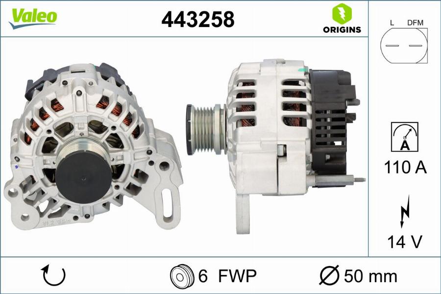 Valeo 443258 - Laturi inparts.fi