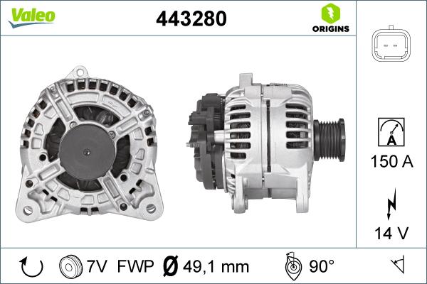 Valeo 443280 - Laturi inparts.fi