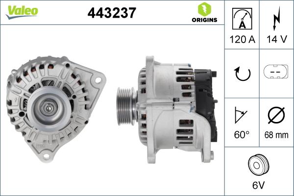 Valeo 443237 - Laturi inparts.fi