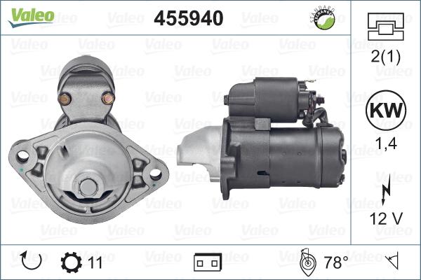 Valeo 455940 - Käynnistinmoottori inparts.fi