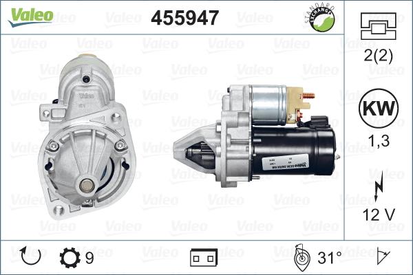 Valeo 455947 - Käynnistinmoottori inparts.fi