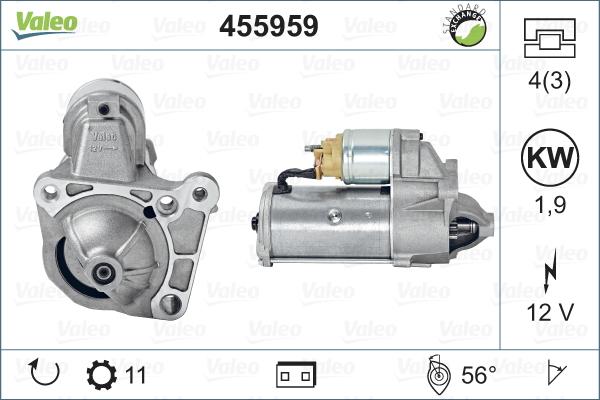 Valeo 455959 - Käynnistinmoottori inparts.fi