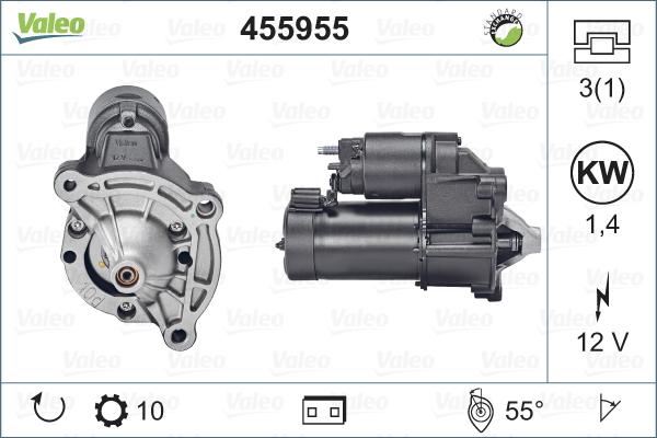 Valeo 455955 - Käynnistinmoottori inparts.fi