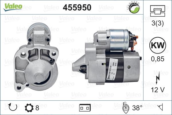 Valeo 455950 - Käynnistinmoottori inparts.fi