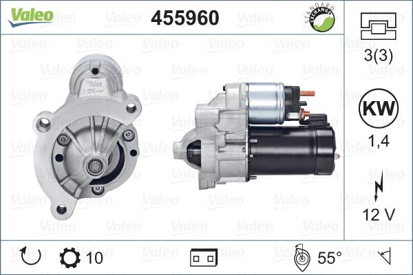 Valeo 455960 - Käynnistinmoottori inparts.fi