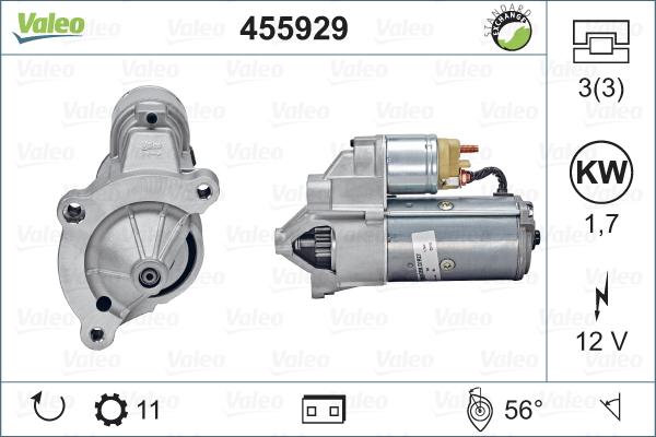 Valeo 455929 - Käynnistinmoottori inparts.fi