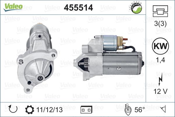 Valeo 455514 - Käynnistinmoottori inparts.fi