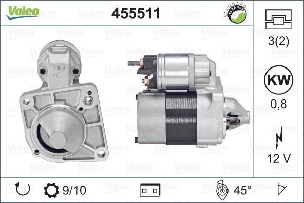 Valeo 455511 - Käynnistinmoottori inparts.fi